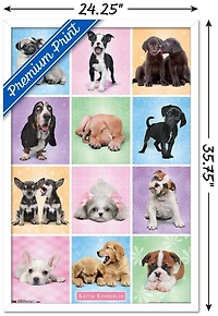 Keith Kimberlin - Puppies - Cuties Grid Wall Poster