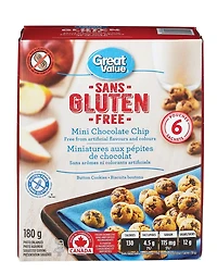 Great Value Gluten Free Mini Chocolate Chip Cookies, 180 g