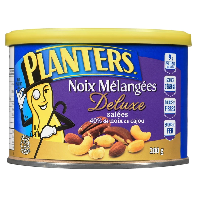 Planters Noix Melangees Deluxe salees Planters Noix Melangees Deluxe salees 40% de noix de cajou