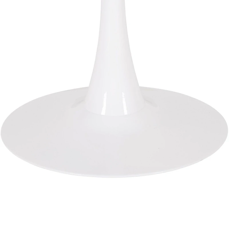 CorLiving Ivo White Marbled Effect Faux Wood Round Indoor Pedestal Bistro Table