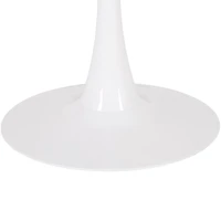 CorLiving Ivo White Marbled Effect Faux Wood Round Indoor Pedestal Bistro Table