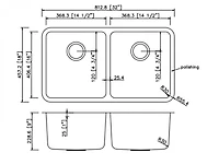 American Imaginations 32-in. W CSA Approved Stainless Steel Kitchen Sink With 2 Bowl And 18 Gauge