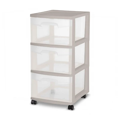 Sterilite 3 Drawer Cart Grey