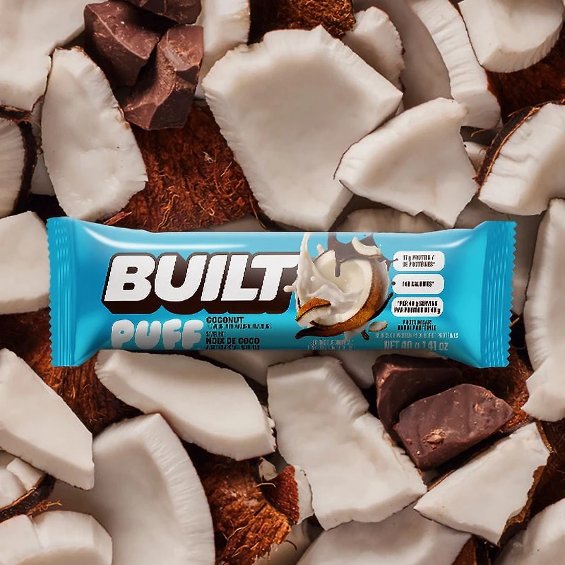 Built Bar, Noix de Coco Puffs 40g x 4 Comptes