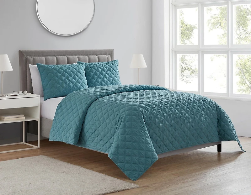 Avery Pure Cotton Bamboo Babs 3 Piece Double/Queen Quilt Set