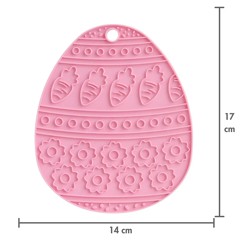 Way to Celebrate Silicone Trivet, Easter Egg Shaped, Pink