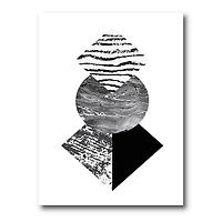 Designart Feuille de palmier tropical avec des formes géométriques abstraites I Art mural sur toile