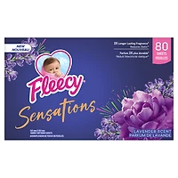 Fleecy Sensations Dryer Sheets, Lavender Scent, 80 Sheets
