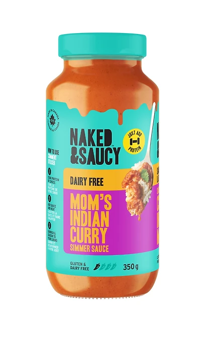 Curry indien de maman Naked & Saucy, sans produits laitiers, sauce à ajouter à votre protéine, 350 g