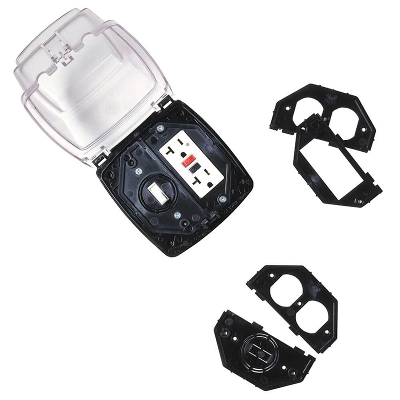 Couvercle résistant aux intempéries en plastique Intermatic, double groupe, Vrt, 2,25" transparent