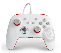 Manette câblée améliorée PowerA pour Nintendo Switch, Mario Blanche
