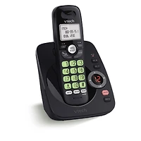 VTech DECT 6.0 Cordless Answering System with Caller ID/Call Waiting, CS6224-11 (Black), CS6224-11