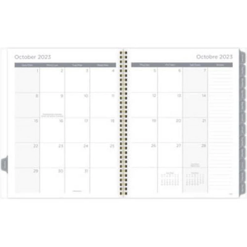 Grand Agenda Hebdomadaire/Mensuel 2024 Mead, Papillon, Noir Et Blanc