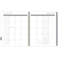 Grand Agenda Hebdomadaire/Mensuel 2024 Mead, Papillon, Noir Et Blanc