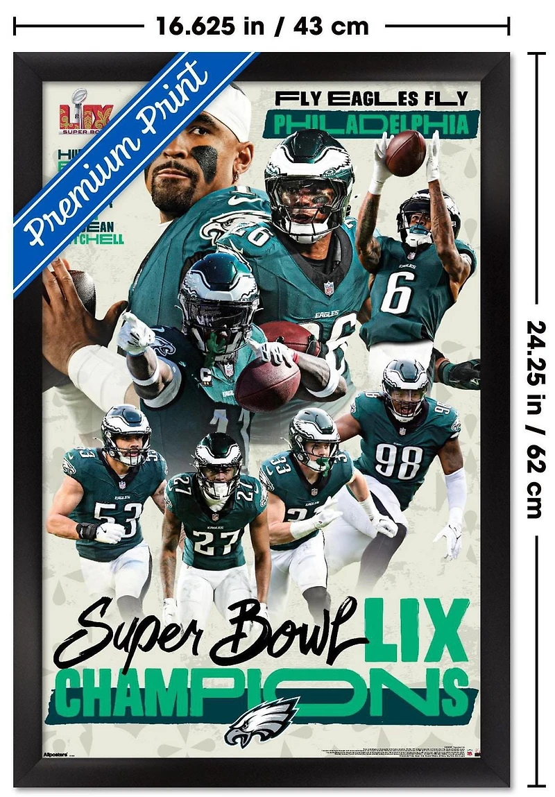 NFL Philadelphia Eagles - Super Bowl LIX Champions Wall Poster