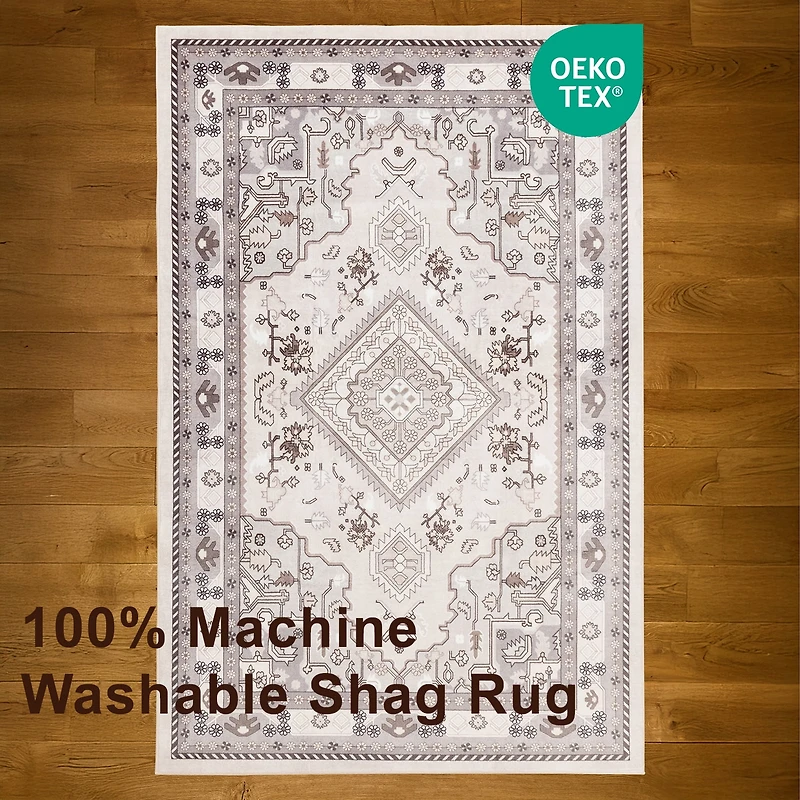Tapis Oriana Lavable à la Machine Traditionnel pour Salon, Chambre, Salle A Manger, Entrée, Couloir et Plus Encore.