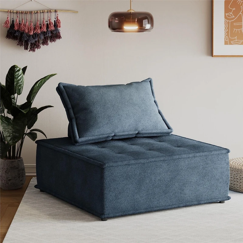 DHP Paloma Upholstered Single Sofa Chair, Textured Taupe Fabric