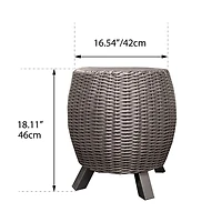 Grapevine Lisa Wicker Stool End Table, Black