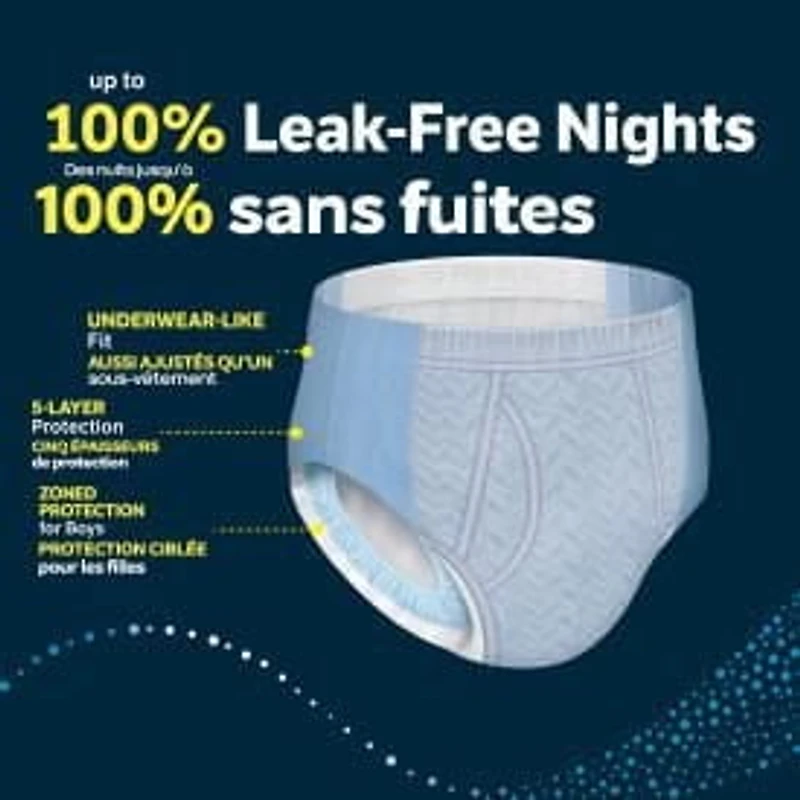 Sous-vêtements de nuit Goodnites pour garçons, TG (43 à 64 kg [95 à 140 livres] et plus), 24 sous-vêtements