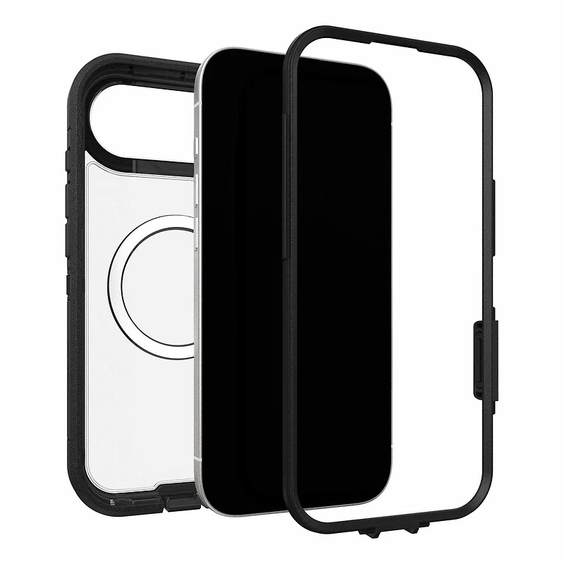 OtterBox Étui Defender Pro XT Clear MagSafe avec Contrôle de la Caméra Dark Side (Noir) pour iPhone 17( Pro 6.3)