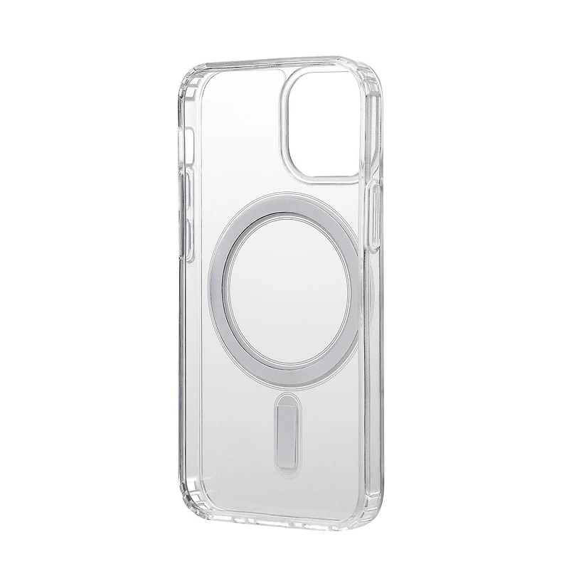 Étui mince et rigide compatible MagSafe pour téléphone iPhone 12 mini et iPhone 13 mini  blackweb (BWA22WI634C- Transparent)