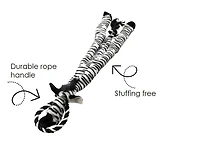 SPOT Skinneeez Extreme Jungle Zebra Stuffing Free Plush Tug Dog Toy