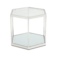 Home Gear Hexagon Silver End Table