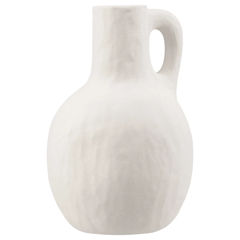 Bouclair Sculptural Handled Jug Vase, Textured Matte White