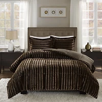 Home Essence York Faux Fur Comforter Set