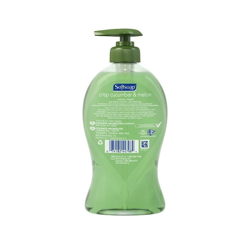 Pompe de savon pour les mains Softsoap Crisp Cucumber & Melon