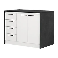 Îlot de cuisine avec rangement, fini Fausse Pierre Noire et Blanc, collection Myro de Meubles South Shore