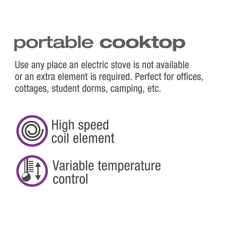 Salton Portable Cooktop Double, 1800W, HP1941