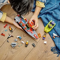 LEGO City Fire Rescue Boat 60373 Toy Boat that Floats on Water for Imagination Play, Building Toy for Kids Ages 5+, Includes 144 Pieces, Ages 5+