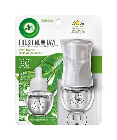Air Wick Plug In Scented Oil Kit, Fresh New Day, Palm Breeze, 1 chauffe-eau + 1 recharge (1x20mL)