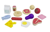 Ensemble d'aliments de jeu en bois