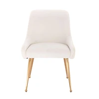 Ensemble de 2 chaises de salle à manger Henry III – Chaises d'appoint élégantes en velours avec rembourrage confortable, pieds dorés et détails de poignée élégants sur le dossier