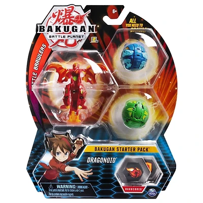 Bakugan Starter Pack 3-Pack, Dragonoid, Collectible Action Figures, for Ages 6 and Up