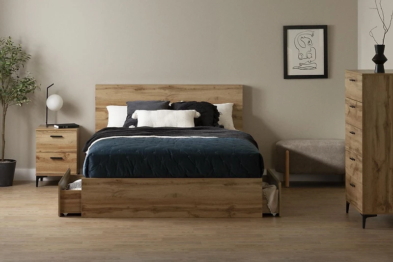 2-Drawer Complete Bed from the collection Musano South Shore