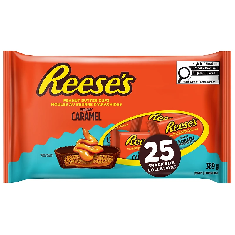 25ct Reese's Peanut Butter Cups with Caramel Snack Size 389g, 24pk, 25ct Reese's PBC with Caramel