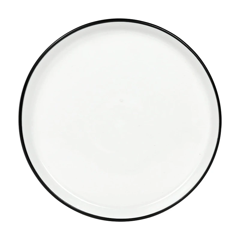 Mainstays Black rim 12-Piece Stoneware Dinnerware Set