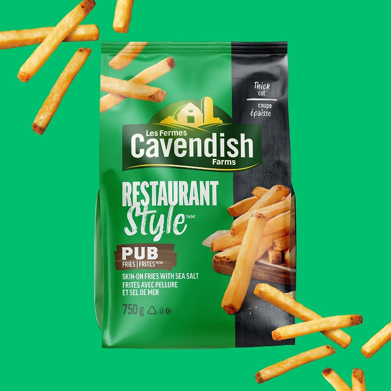 Frites de style pub Restaurant Style des Fermes Cavendish | Fait au Canada | Fière entreprise canadienne 750g