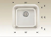 American Imaginations 20-in. W Stainless Steel Kitchen Sink With 1 Bowl And 18 Gauge