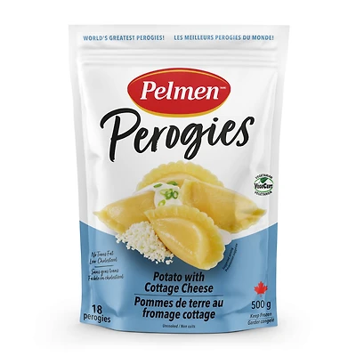 Pelmen Pommes de terre au fromage cottage Perogies, 500g Sachet LES MEILLEURS PEROGIES DU MONDE!