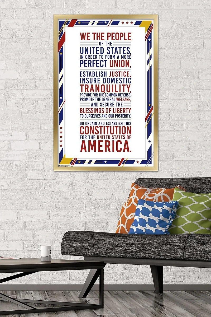 The United States Of America - Constitution Preamble Wall Poster, 22.375" x 34"