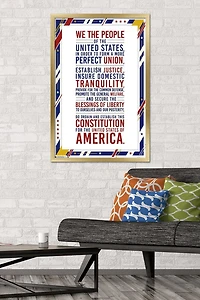 The United States Of America - Constitution Preamble Wall Poster, 22.375" x 34"