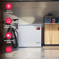 Congélateur coffre Frigidaire 7 pi³ (198 L) pour garage, cuisine ou sous-sol, grande capacité de stockage, blanc