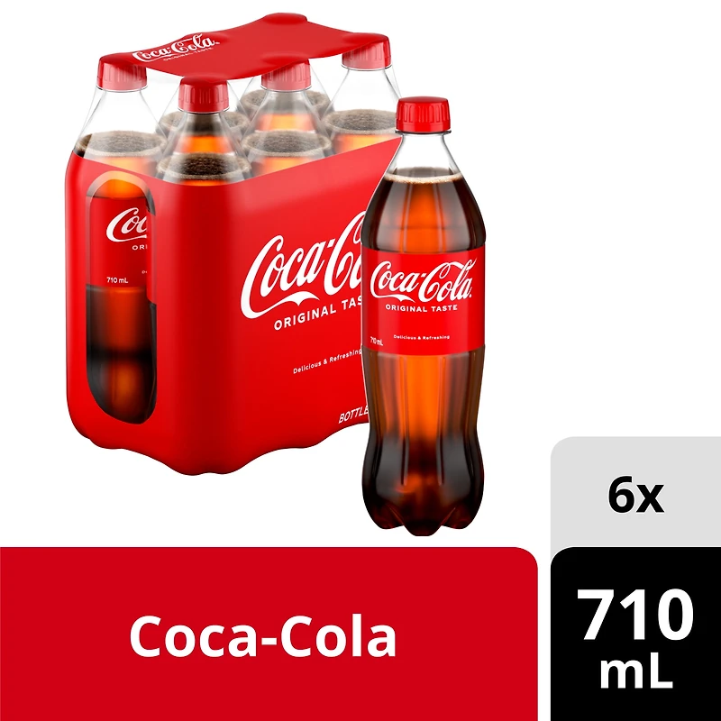 Coca-Cola Bottles, 710 mL, 6 Pack, 6 x 710 mL