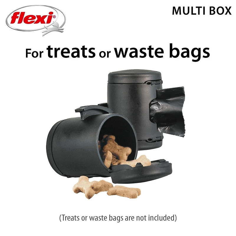 Flexi Fun Multi Box Stores Treats or Waste Bags Retractable Dog Leash Accessory, Dog Walking Accessory