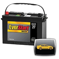 EverStart AUTO MAXX-27N, 12 Volt, Car Battery, Group Size 27, 710 CCA