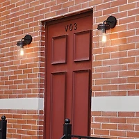 1-Light Matte Black Outdoor Wall Sconce with Clear Glass Shade (2-Pack), 60000000, Outdoor Wall Sconce